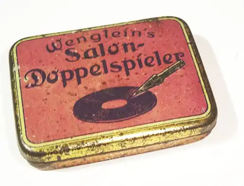 Old Needle Box Wenglein Salon Doppelspieler Nadeldose Blechdose 