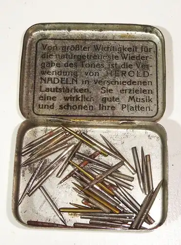 Blechdose Herold Zukunft Nadeln Mittellaut Nadeldose Needles