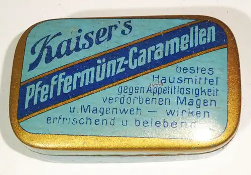 Alte Blechdose Kaiser Pfeffermünz Caramellen Bonbons um 1910