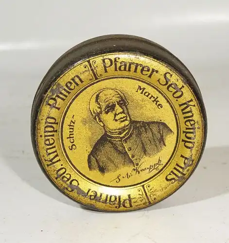 Alte Blechdose Kneipp Pillen Pfarrer um 1910