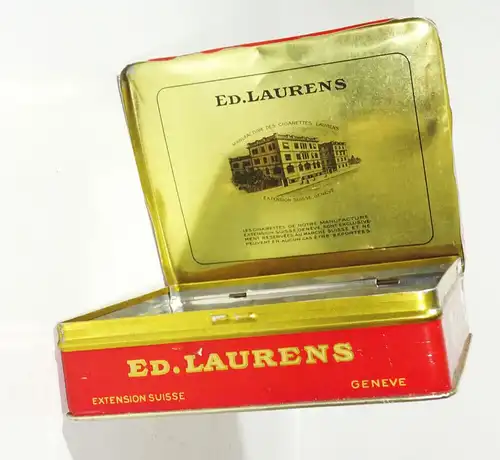 Alte Blechdose Ed Laurens Zigaretten Geneve Schweiz 1930er Deko 