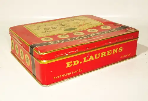 Alte Blechdose Ed Laurens Zigaretten Geneve Schweiz 1930er Deko