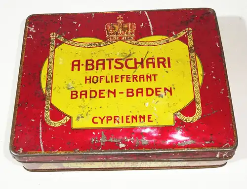 Alte Zigarettendose Batschari Hoflieferant Baden Baden Cyprienne 1910er