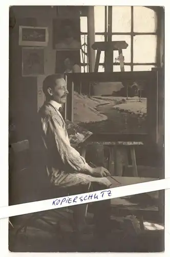 Foto Ak Maler malt Gemälde Ölgemälde 1910er