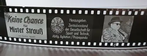 GST Rollfilm Diafilm Keine Chance für Mister Strauß Propaganda Agitation (N26