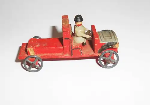 3 alte Erzgebirge Feuerwehr Wagen um 1900 Zinnräder !