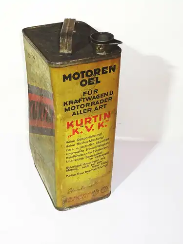 Alte Öldose Motoren Öl Kurtin München Blechkanister Blechdose