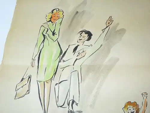 Aquarell Künstler Nachlaß 5 Stück DDR 1950er Zeitung Presse 