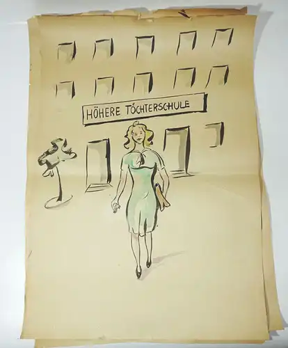 Aquarell Künstler Nachlaß 5 Stück DDR 1950er Zeitung Presse 