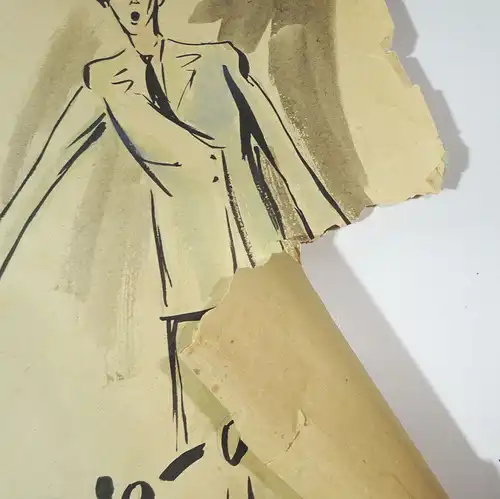 Aquarell Künstler Nachlaß 5 Stück DDR 1950er Zeitung Presse 
