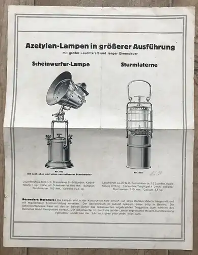 Werbezettel Flyer Breslau 23 Azetylen Lampen