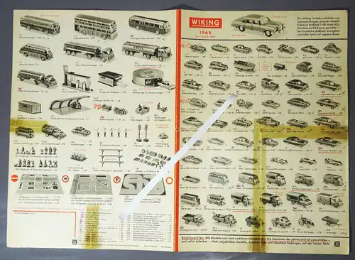 Prospekt Wiking 1966  Vehrkehrsmodelle 1963 Modellautos