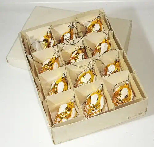 12 Zapfen Gold Christbaumschmuck CBS Weihnachtsschmuck Glas