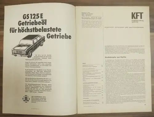 DDR Verfahrensübersicht Aufladung KFT Zeitschrift Messeneuheiten Brno 1974