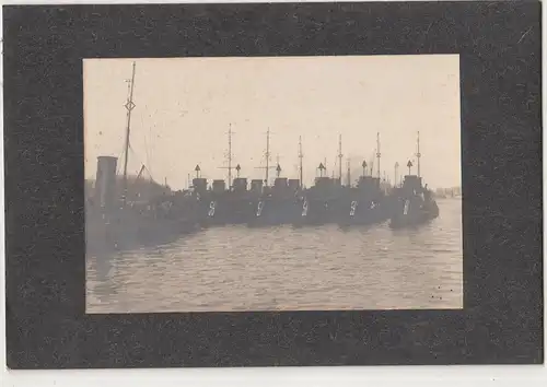 Pappfoto Kriegshafen Swinemünde Hafen Torpedoboote 1 Wk WW1 Kriegsmarine