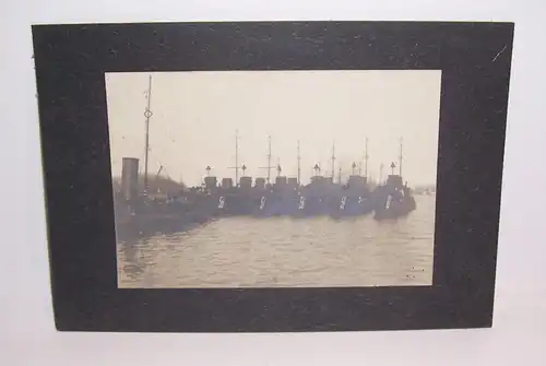 Pappfoto Kriegshafen Swinemünde Hafen Torpedoboote 1 Wk WW1 Kriegsmarine