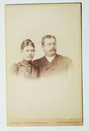 Carte de Visite Foto Ehepaar um 1890 Gottheil Sohn Hofphotograph Königsberg Ostp
