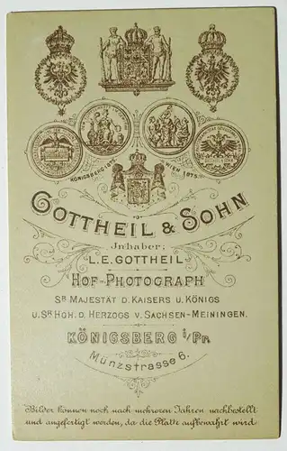 Carte de Visite Foto Ehepaar um 1890 Gottheil Sohn Hofphotograph Königsberg Ostp