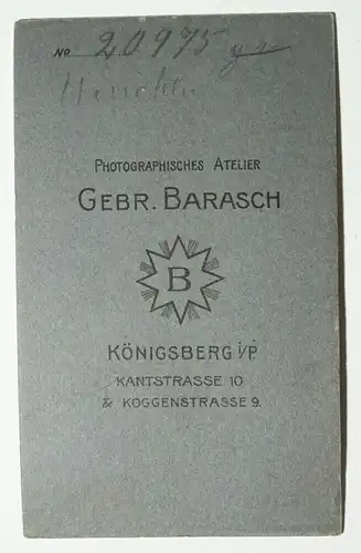 Carte de Visite Dame Portrait 1900er Barasch Königsberg Ostpreußen Rußland