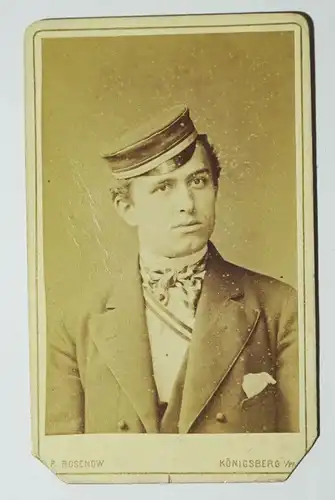 Studentika CdV Foto Student Rosenow Königsberg um 1890 Ostpreussen Russland