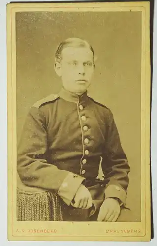 CDV Foto Soldat um 1880 Rosenberg Braunsberg Ostpreussen