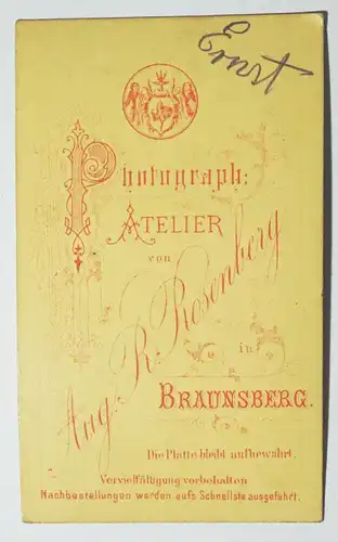 CDV Foto Soldat um 1880 Rosenberg Braunsberg Ostpreussen