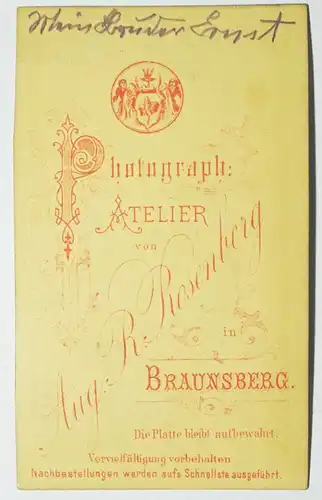 CDV Foto Soldat um 1880 Rosenberg Braunsberg Ostpreussen