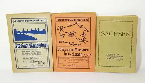 Dresdner Wanderbuch 1923 Rings um Dresden in 15 Tagen Sachsen 3 Bücher