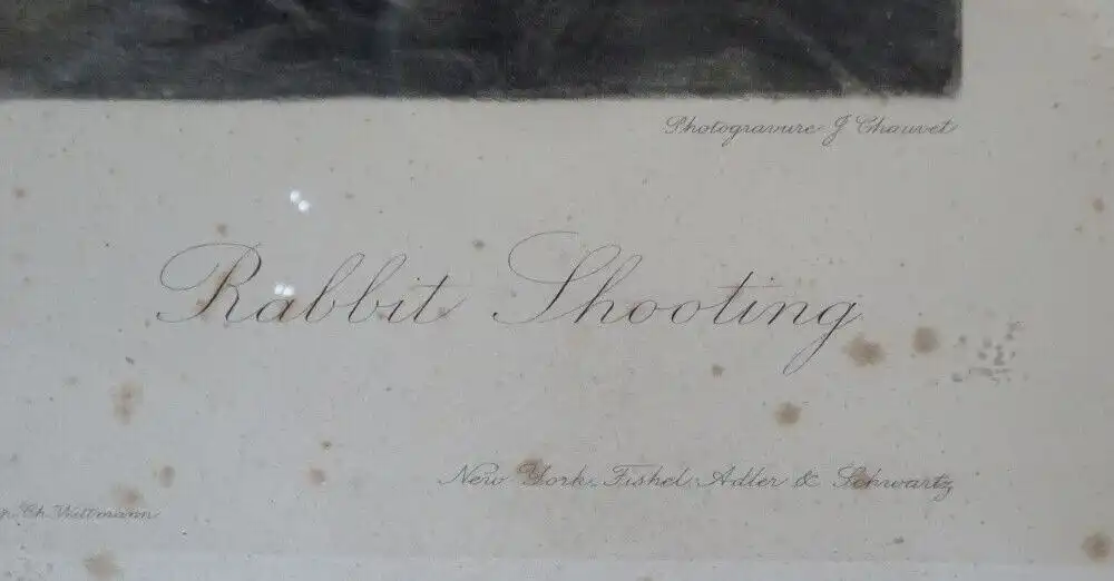 Drucke Jagdszene M Moisand um 1900 Fishel Adler Schwartz New York Print Paar Set 1