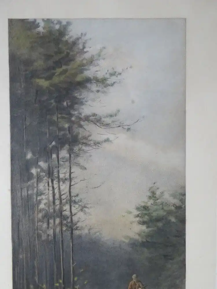 Drucke Jagdszene M Moisand um 1900 Fishel Adler Schwartz New York Print Paar Set 2