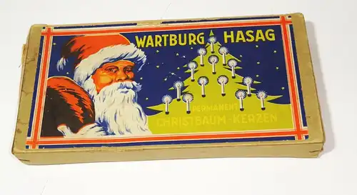 Wartburg Hasag Christbaumkerzen Weihnachtsmann Weihnachts Packung 1930er Deko