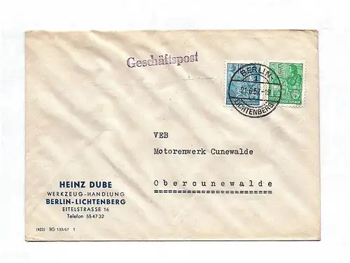 Geschäftspost Werkzeug Handlung Berlin Lichtenberg DDR 1952