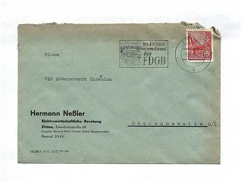 DDR Elektrowirtschaftliche Beratung Zittau Hermann Neßler 1957