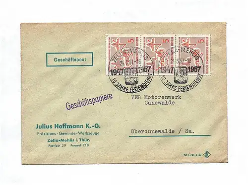 Geschäftspost DDR Präzisions Gewinde Werkzeuge Zella Mehlis Thüringen