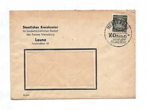 Brief Staatliches Kreiskontor 1957 DDR