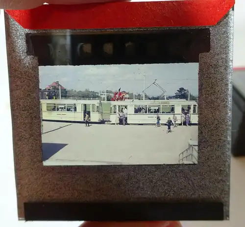 20 Glasdias Farbdia Erfurt Kirche IGA Straßenbahn DDR um 1950er 60er