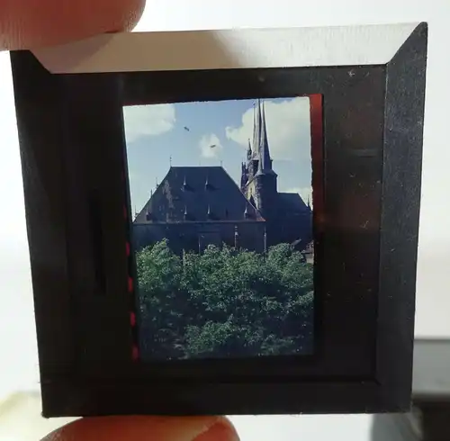 20 Glasdias Farbdia Erfurt Kirche IGA Straßenbahn DDR um 1950er 60er