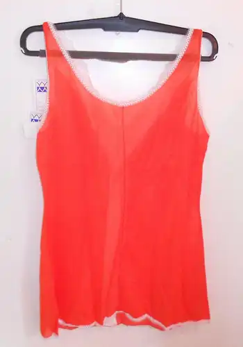 Vintage DDR Negligee Unterwäsche VEB Wirkmode Limbach-Oberfrohna Größe 42 rot !