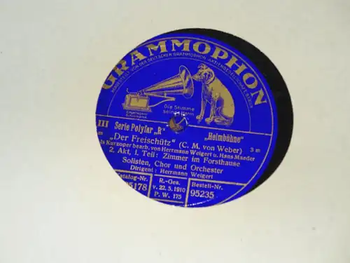 Der Freischütz von Weber Grammophon Hermann Weigert Hans Mader 4 Schellack Album