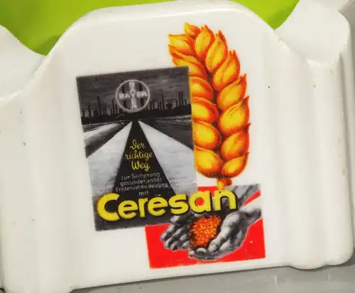 Bayer Ceresan Porzellan Aschenbecher 1930er 