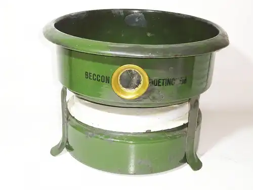 Beccon Doetinchem Kocher Emaille Grün Camping Petroleum Vintage Deko