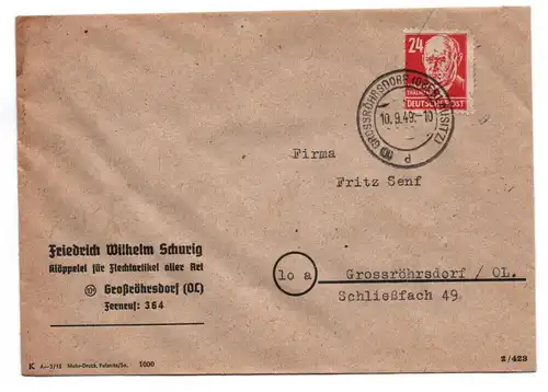 Firmen Brief Großröhrsdorf 6 Stück 1949 bis 1959 Sachsen