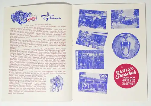 Barlay Zirkus Sommertournee 1954 Programm Hans Albers 