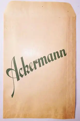 Ackermann Stopfgarn Papiertüte Häkelgarn Laden Deko 1930er Reklame