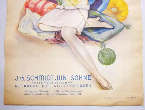 Alte Papiertüte Schmidtsche Wolle Altenburg Lux Seife Laden Deko 1930er Reklame
