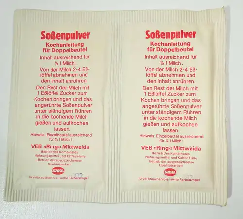 1 Doppelpack Ring Vanille - Soßenpulver DDR ungeöffnet !