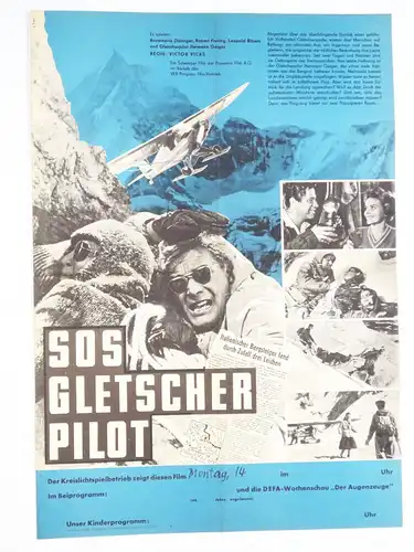 Progress Filmplakat SOS Gletscher Pilot Victor Vicas 1960