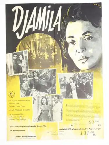 Progress Filmplakat Djamila ägyptischer Film DDR Poster Plakat
