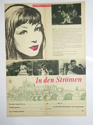 DDR Filmplakat In den Strömem Cinemascope Vladimir Vlcek 1963