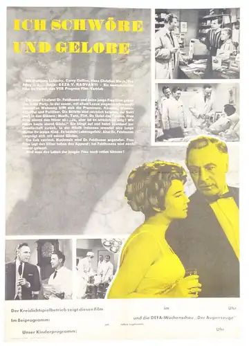 Ich schwöre und gelobe 1960 DDR Filmplakat Wolgang Lukschy
